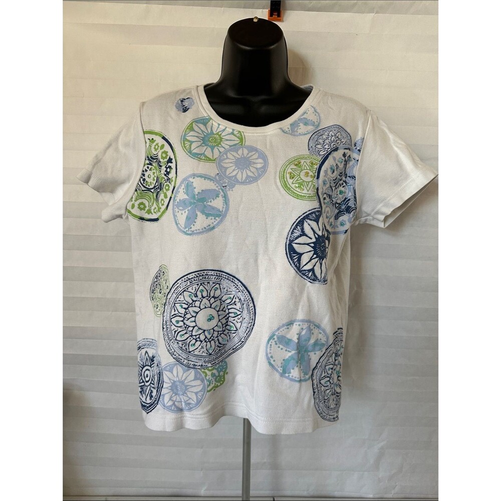 Jane Ashley Women's Short Sleeve Tee Size Medium Casual Basic Top